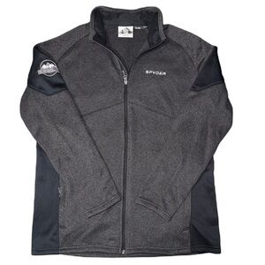 Spyder Empire Performance Sweater Logo Jacket Size XL 166073 Pockets Gray Black